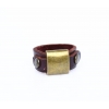 Brown ring with metal element 10334
