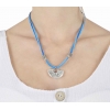 Handmade necklace with blue magnet lock 16313