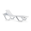 Plastic chaise longue white 43 x 187 x 63 cm B940 36866