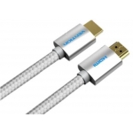 კაბელი Vention AABII Cotton Braided HDMI Cable 3M Silvery Metal Type 20418
