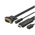 გადამყვანი Vention ABCBG Flat HDMI to VGA Cable 1.5M Black 20441