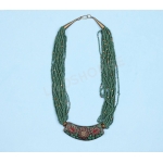 Necklace - with natural green and blue pieces 24363