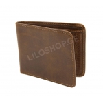 Men&#39;s leather wallet dark brown 006 25003