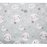 Cotton cloth - light blue moon and stars 1 m 25997