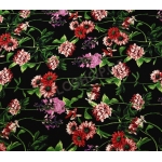 ქსოვილი კრეპი - შავი ყვავილებით 1მ 27007