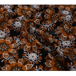 შტაპელის ქსოვილი - ყავისფერი ყვავილებით 1მ 27034