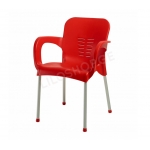 Plastic chair with aluminum feet CT015 red 28312