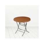 Plastic round table with metal legs CT058 brown 28299
