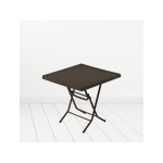 Plastic rectangle table with metal legs CT064 dark brown 80X80cm 28296