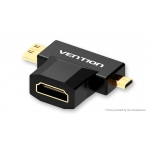 ადაპტერი VENTION AGDB0 Mini HDMI+Micro HDMI to HDMI Female Adapter Black 29538