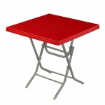 პლასტმასის ოთხკუთხედი მაგიდა ლითონის ფეხებით CT056 წითელი ზომა: 75X75cm 29924