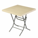 პლასტმასის ოთხკუთხედი მაგიდა ლითონის ფეხებით CT056 ბეჟი ზომა: 75X75cm 29922