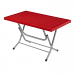 პლასტმასის მაგიდა ლითონის ფეხებით CT050 წითელი ზომა: 120X70cm 29916
