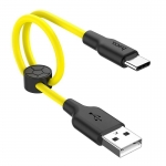 კაბელი Hoco X21 Plus Silicone charging cable for Lightning (L=0.25M) Black＆yellow 34989