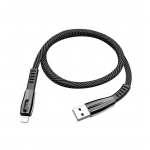 კაბელი Hoco U70 Splendor charging data cable for Lightning Dark grey 35010