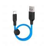 კაბელი Hoco X21 Plus Silicone charging cable for Lightning (L=0.25M) Black＆blue 34988