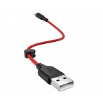 კაბელი Hoco X21 Plus Silicone charging cable for Lightning (L=0.25M) Black ＆red 34987
