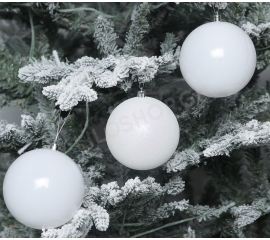 Christmas balls 12 pcs, white 45704