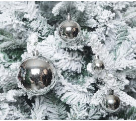 Christmas balls 36 pcs, silver 45888