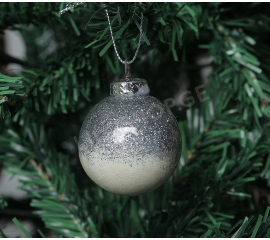 Christmas tree toy ball silver color 5 cm 45822