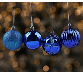 Christmas balls 48 pcs, blue 48726