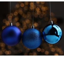 Christmas balls 12 pcs, blue 48747