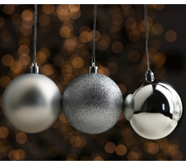 Christmas balls 12 pcs, silver 48745