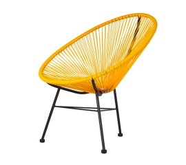 სკამი მეტალის, მოწნული ყვითელი 49095