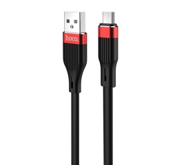 კაბელი Hoco U72 Forest Silicone charging cable for Micro Black 36303