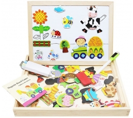 Double-sided magnetic puzzle board with figures 40563