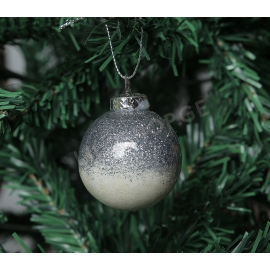 Christmas tree toy ball silver color 5 cm 45822