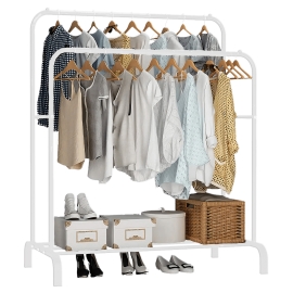 Clothes hanger 110 X 150 cm metallic white 48109