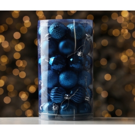 Christmas balls 41 pcs, blue 48733