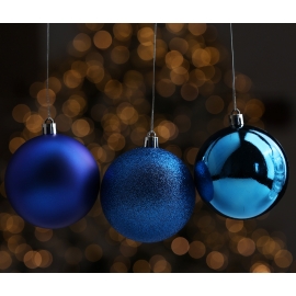 Christmas balls 12 pcs, blue 48747