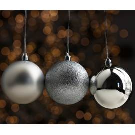 Christmas balls 6 pcs, silver 48751