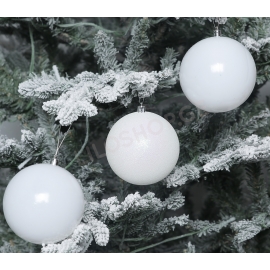 Christmas balls 12 pcs, white 48778