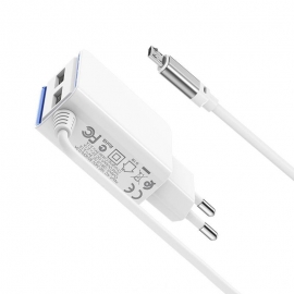 დამტენი Borofone BA37A Speedy dual port charger set (Micro) (EU) - White [CLONE] [CLONE] [CLONE] 34745