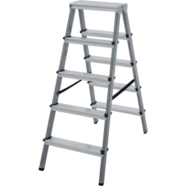 Metal ladder with aluminum steps two-sided 2x5 (1140205) 36483