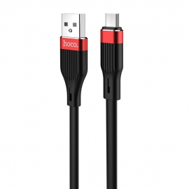 კაბელი Hoco U72 Forest Silicone charging cable for Micro Black 36303