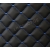 Artificial leather - with black rhombus and blue stitches 1 m 26793