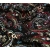 ქსოვილი კრეპი - შავი შინდისფერი ჩანართებით 1მ 27002