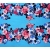 შტაპელის ქსოვილი - ცისფერი ყვავილებით 1მ 27036