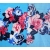 შტაპელის ქსოვილი - ცისფერი ყვავილებით 1მ 27036