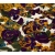 შტაპელის ქსოვილი - იასამნისფერი და ყავისფერი ყვავილები 1მ 27041