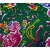 შტაპელის ქსოვილი - მწვანე ფერადი ყვავილებით 1მ 27047