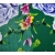შტაპელის ქსოვილი - მწვანე ფერადი ყვავილებით 1მ 27047